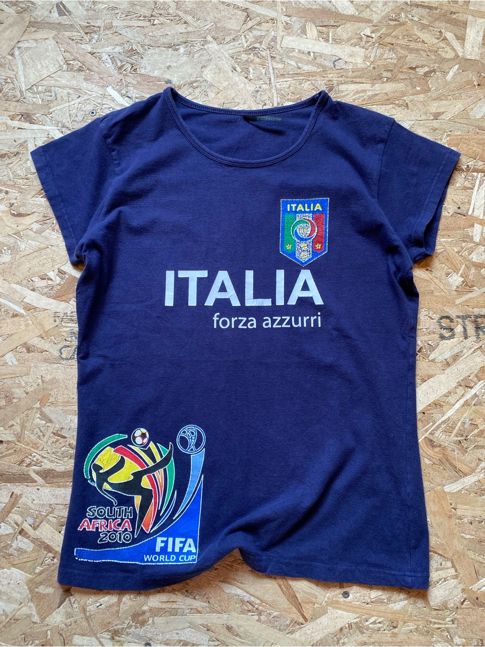 2010 World Cup Italia Forza Azzurri Navy Short Sleeve Tee